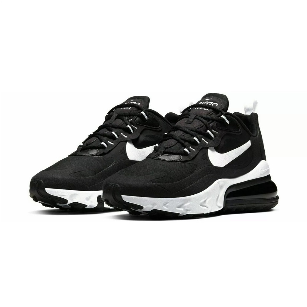 Nike Air Max 270 React Womens Black White shoes - Picture 1 of 7